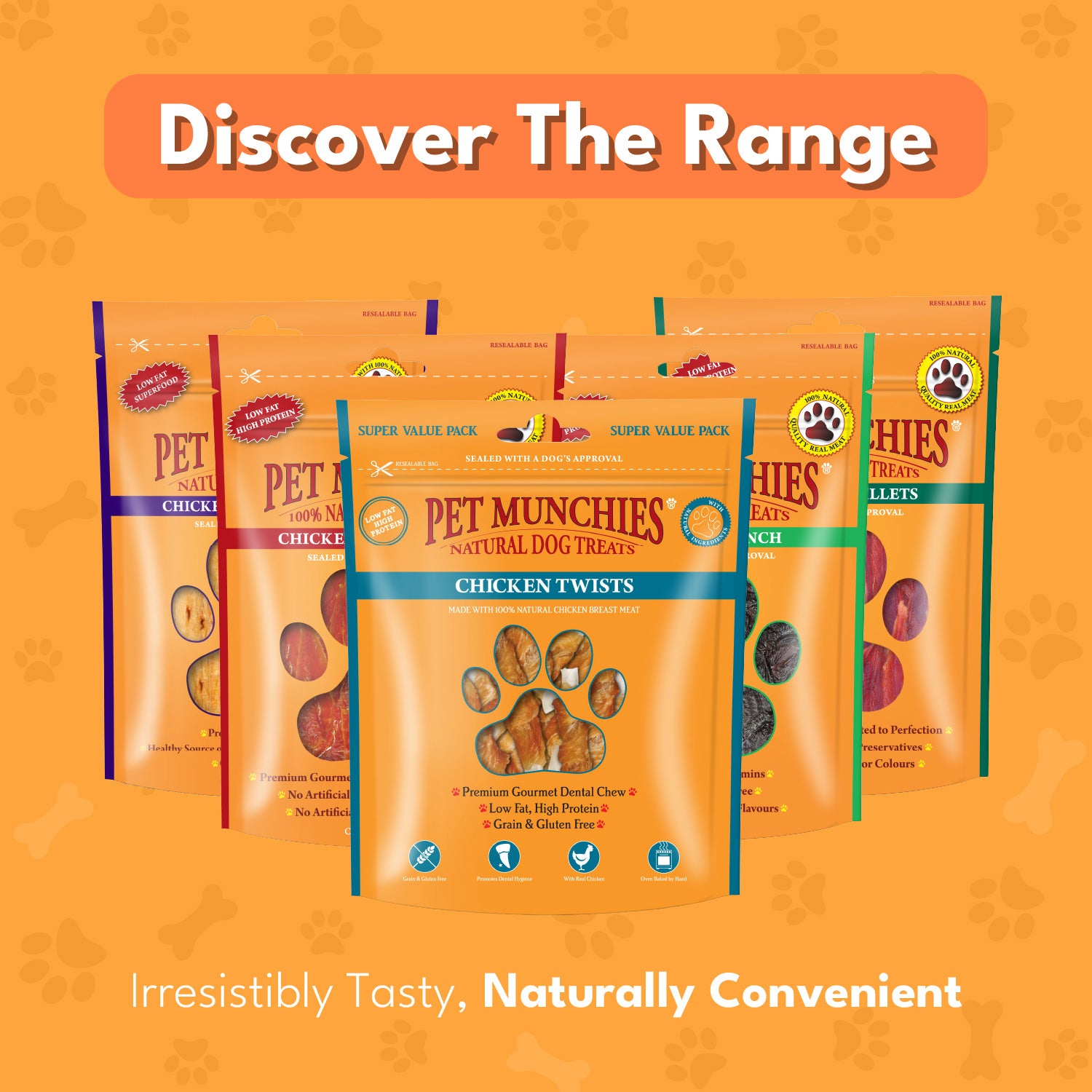 Pet Munchies Chicken Twists Dog Treats 290g - 1 or 3 Pack Sticks, Strips & Twists