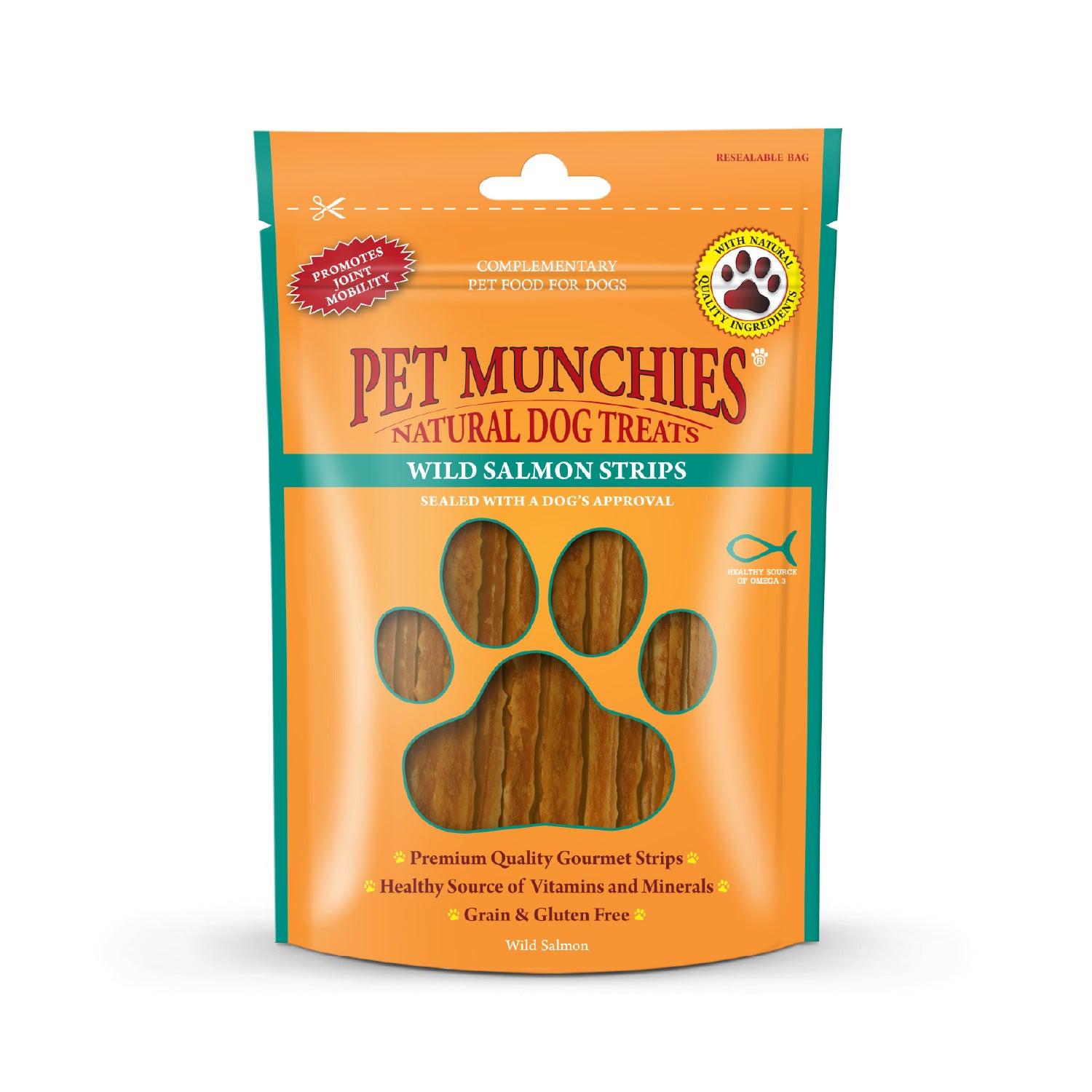 Pet Munchies Wild Salmon Strips Dog Treats 80g - 1 Pack