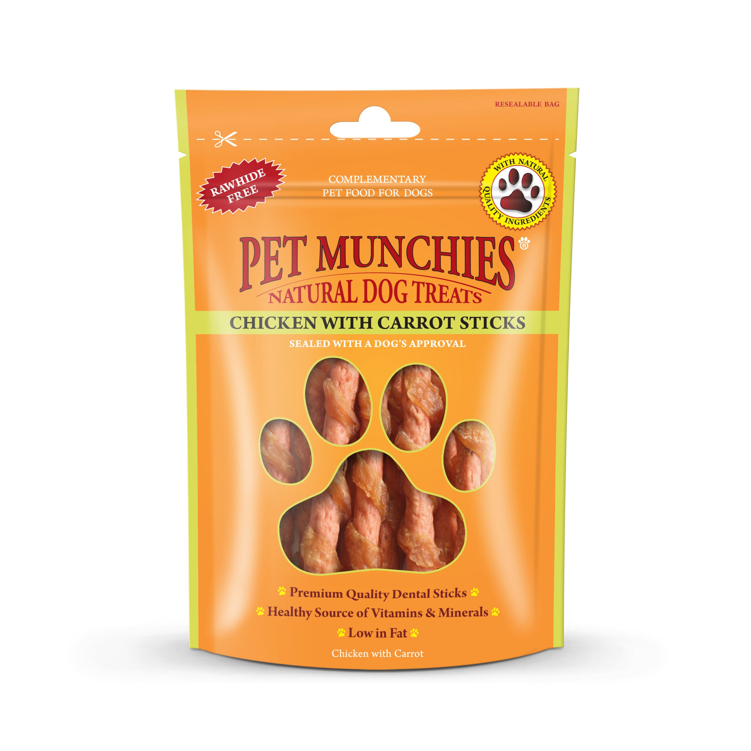 Pet Munchies Chicken with Carrot Sticks Dog Treats 80g - 1 or 8 Pack