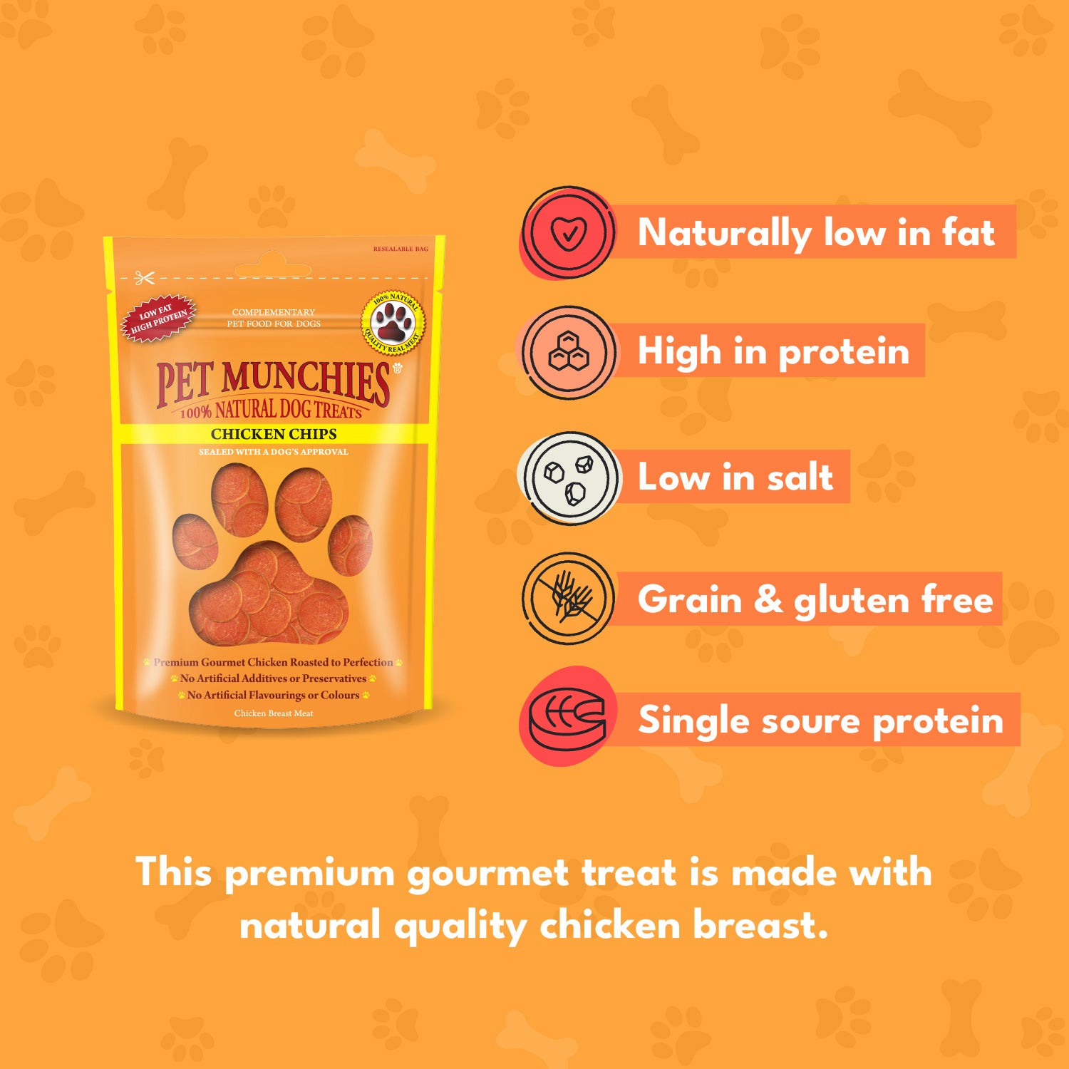 Pet Munchies Chicken Chips Dog Treats Bumper Pack - 18 x 100g Bites