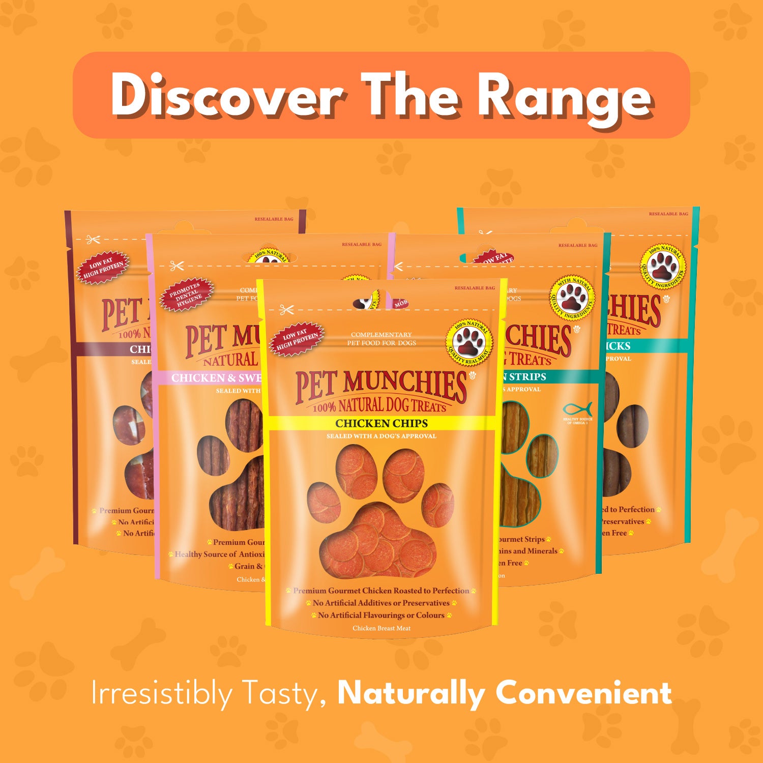 Pet Munchies Chicken Chips Dog Treats Bumper Pack - 18 x 100g Bites