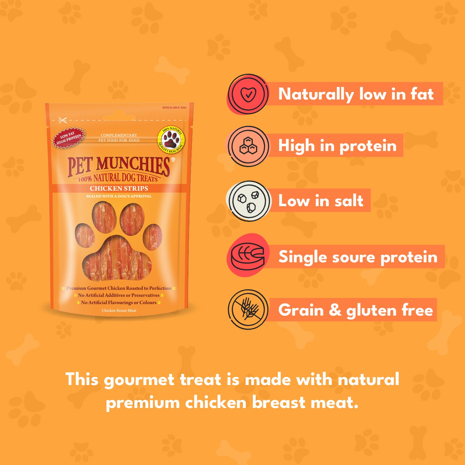 Pet Munchies Chicken Strips Bumper Pack - 18 x 90g Sticks, Strips & Twists