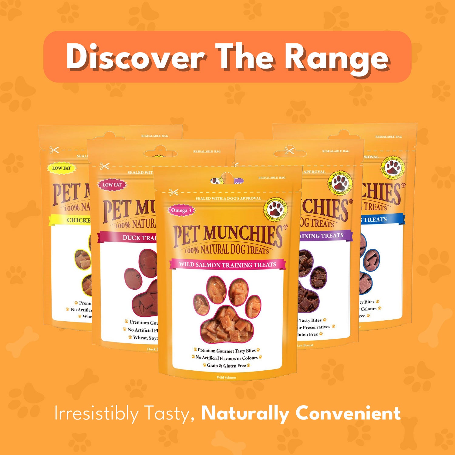 Pet Munchies Training Treats Bundle - Venison, Salmon, Sushi, Duck and Chicken 20 Variety Pack Training